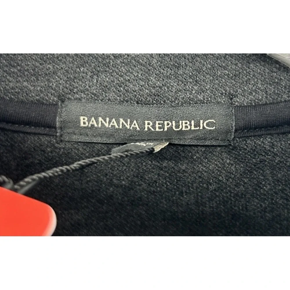 Banana Republic Waffle Quarter Zip Pullover Long Sleeve Black Men's Medium NWT